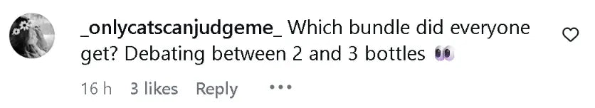 Instagram comment asking which bundle to choose
